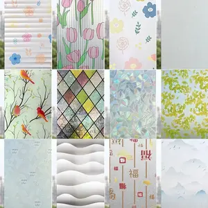 Frosted glass sticker window film for bathroom and restroom, privacy protection film, light-transmitting but opaque glass window paper, adhesive-free sticker