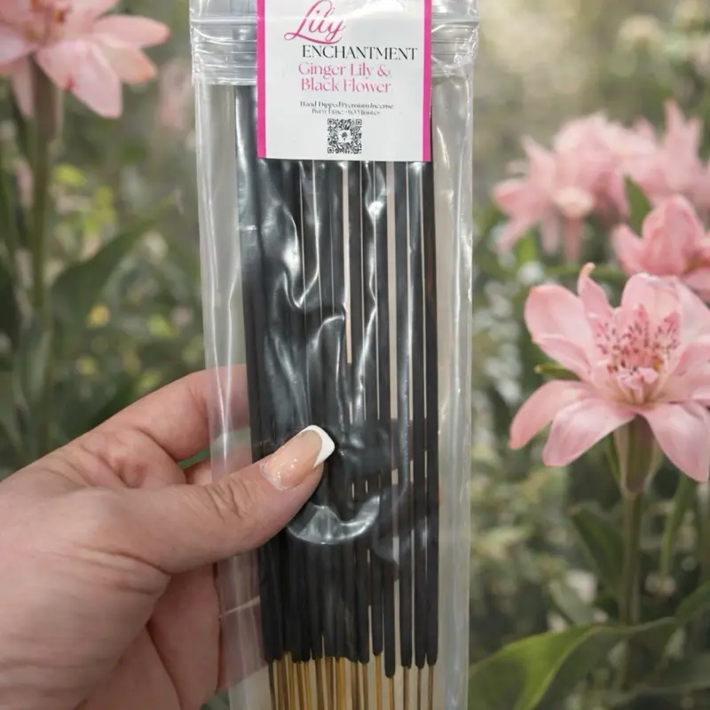 Lily Enchantment Incense Sticks – 5 piece | Hand-Dipped Aromatherapy Incense | Lily Ginger + Herbal Sage Fragrance | Long-Lasting Home Fragrance for Relaxation & Meditation