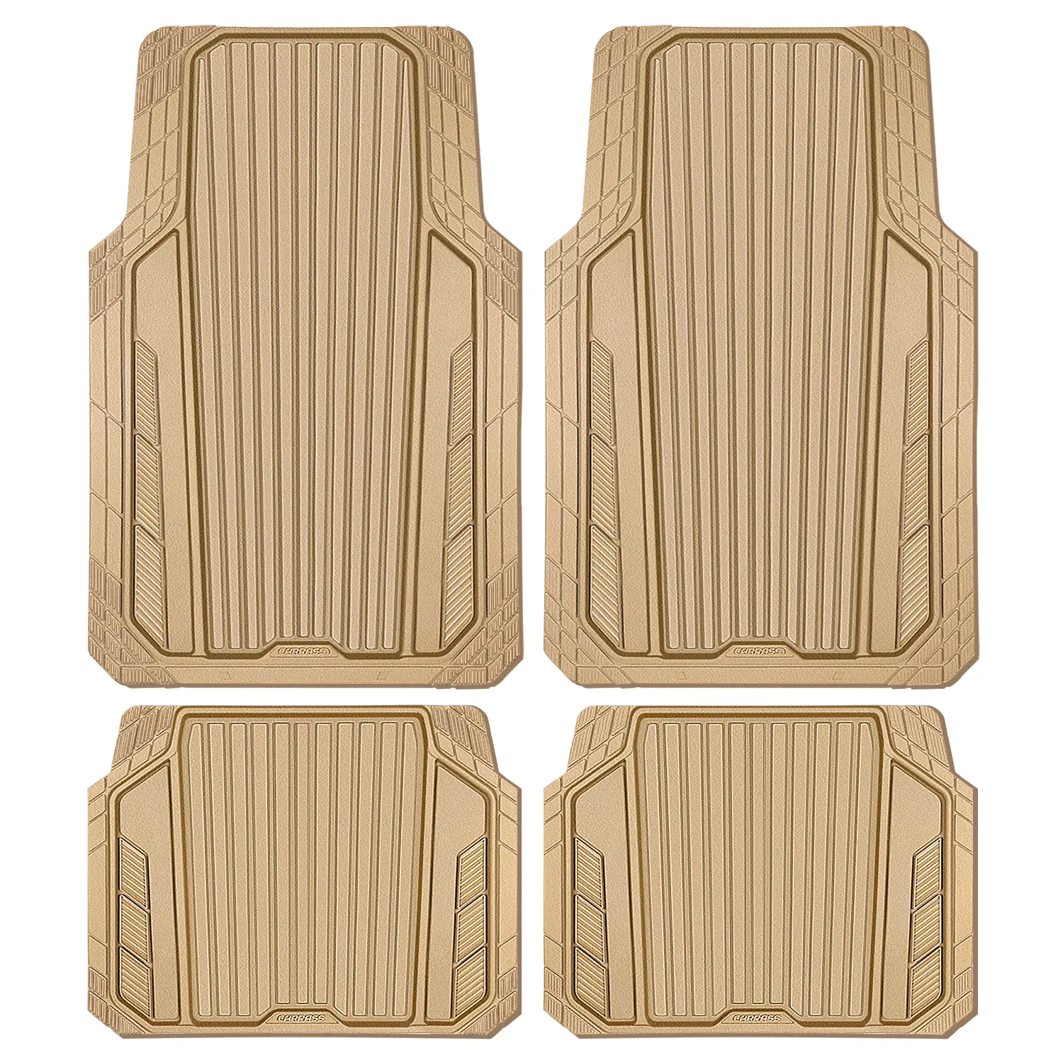 All Beige Sporty Rubber Car Floor Mats
