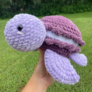 Purple Crochet Macaron Turtle