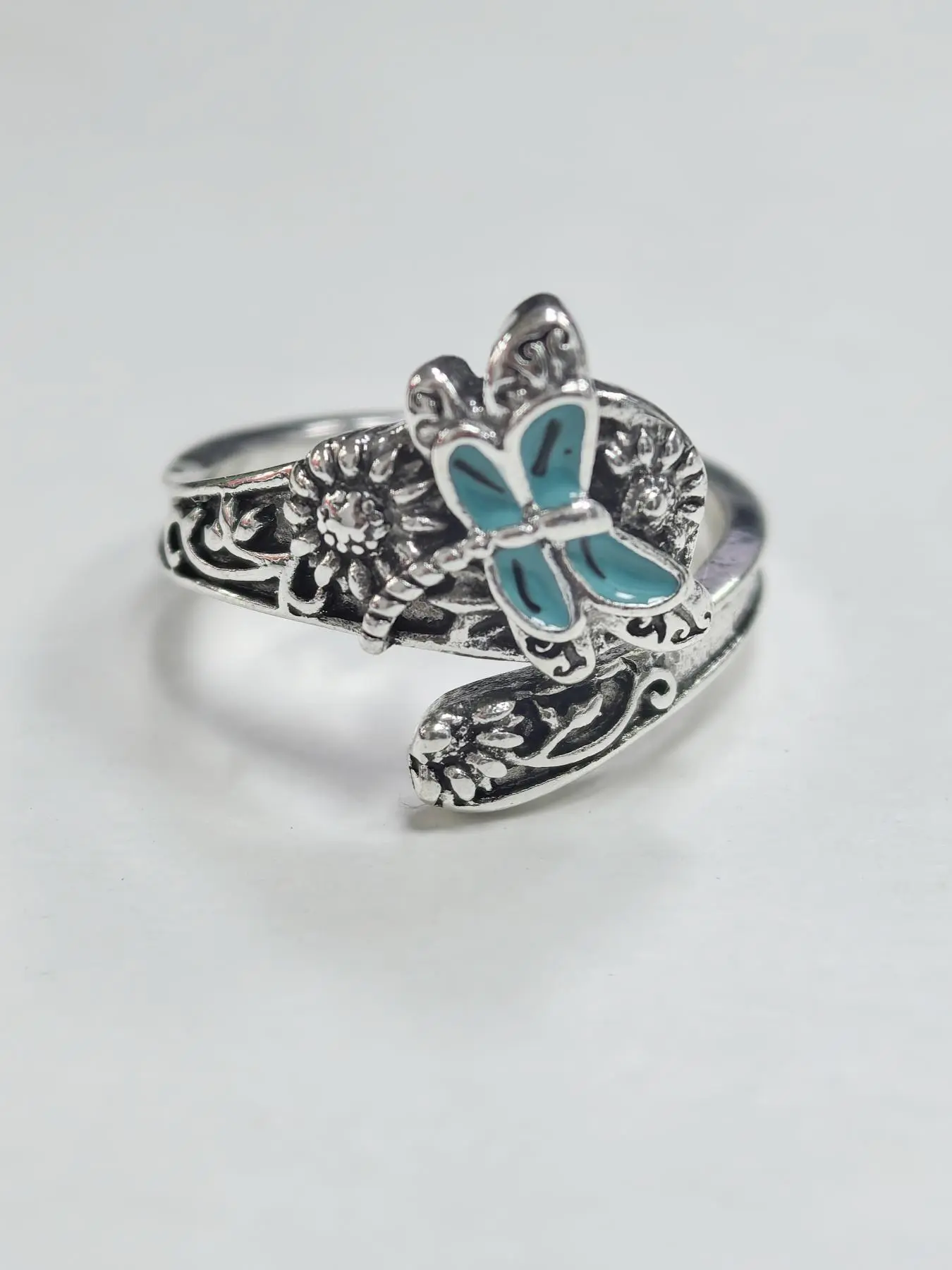 Vintage Style Dragonfly Design Cuff Ring, Vintage Rings, Unique Rings, Beautiful Rings, Fashion Accessories for Women & Girls, Trendy All-match & Exquisite Jewelry for Birthday Gift