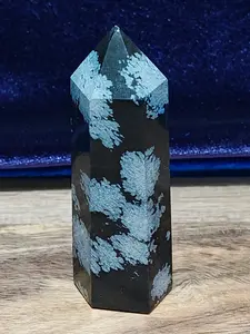 Snowflake Obsidian Tower – 2.5 Inches - Crystal for Protection, Shadow Work, Transformation & Grounding