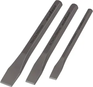 HORUSDY Cold Chisel Set 3 Piece – CR-V Steel Heavy Duty Chisels (3/8", 1/2", 5/8") for Metalworking, Woodworking & Masonry