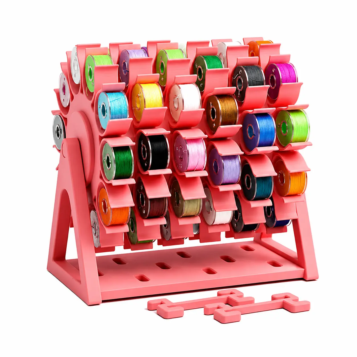 Rotating Bobbin Thread Organizer, 60-Hole Sewing Thread Holder, Compatible with IKEA Skadis, Space-saving, Tangle-free Storage Box, Ideal Gift for Quilting Enthusiasts and Craft Enthusiasts