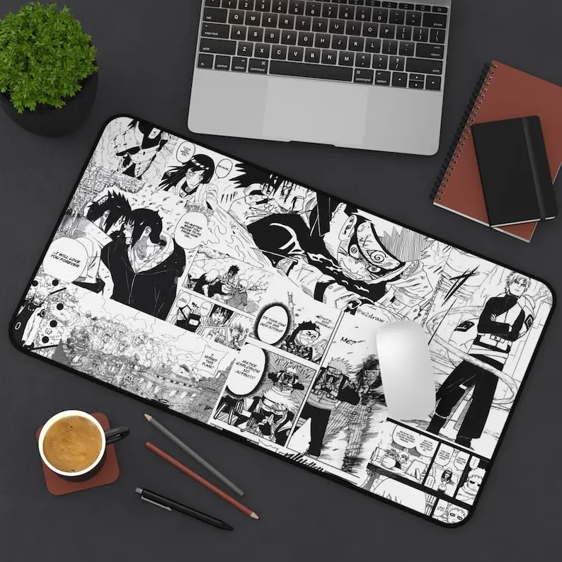 Artistic Anime Naruto Desk Mat, Gaming Mousepad, Office Decor, Mouse Pad, Desk Accessories