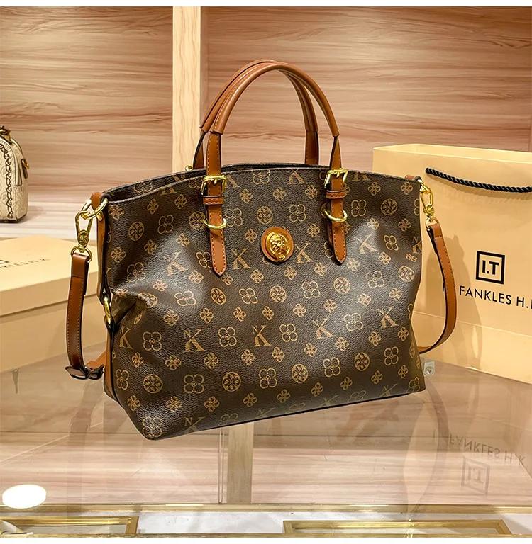 New style genuine leather women's tote hand held large bag file bag large capacity high end large bag curve tote bag