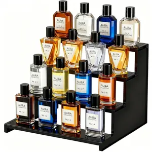 Lifewit 4 Tier Black Display Stand for Cologne,Perfume,Figures, Cupcake, Dessert, Spice, Fragrance, Countertop, Vanity, Dresser, Cabinet Use Racks Set