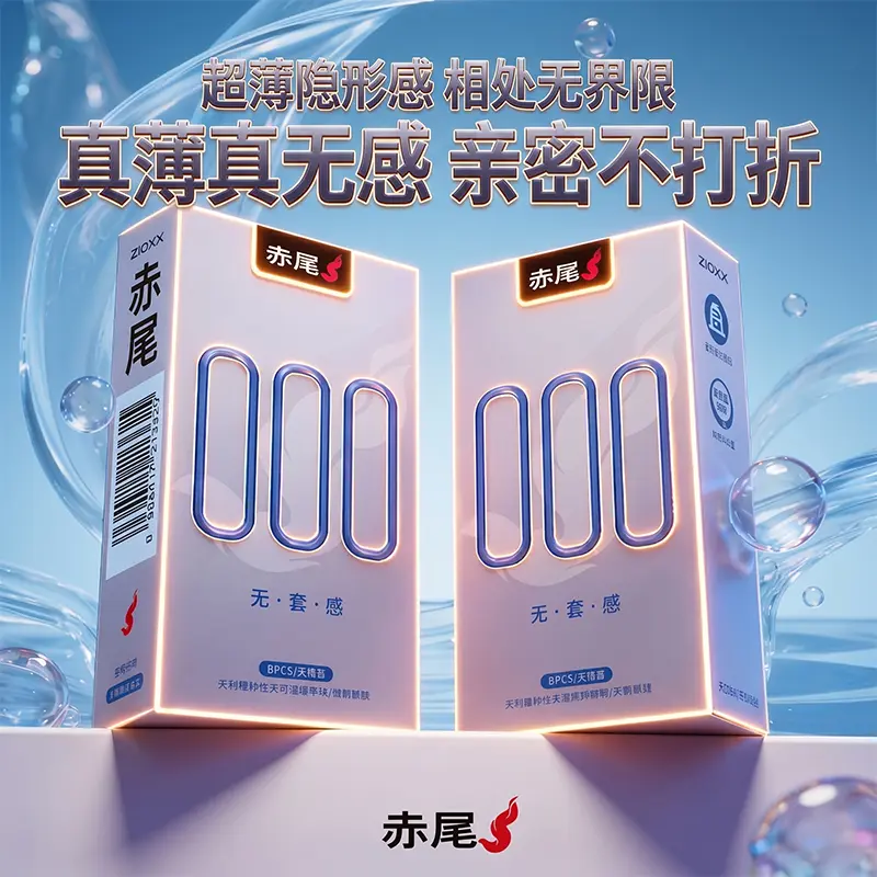 Zioxx ZERO Bare Feel Ultra Thin Condoms 8 Counts, Hyaluronic Acid Hydrating Lube Silicone Free Natural Latex Condoms for Couples Intimacy