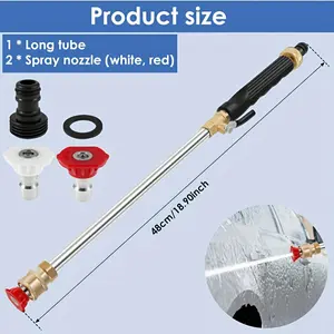 Jet Nozzle Power Washer for Garden Hose, Includes 2 High-Pressure Nozzles and Quick Connectors | Hydro Jet High Pressure Washer Tools