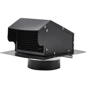 【GARVEE】Roof Vent Cap 6 Inch, Removable Roof Vent Cap, Galvanized Steel Roof Exhaust Vent, Outside Roof Vent Cover with Damper for House Kitchen Bathroom, Easy Installation, Black