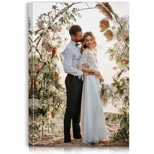Custom Canvas Prints with Your Photos - Personalized Pictures Print, Customized Photo Gifts, Wall Art Poster Canvas Printing for Wedding, Family, Baby, Pets, Home Office Decor, Wrapped Frame 8x12