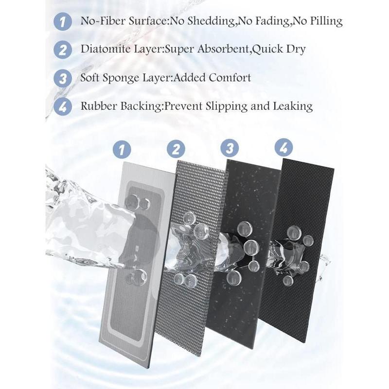 Bath Mat-Bathroom Mat Rug Non Slip Super Absorbent Stain Resistant Quick Dry Thin Bath Rug-Bath Mats for Bathroom Floor Bathtub Vanity-Bathmat Bath Rug Easy Care-17"x27" Grey