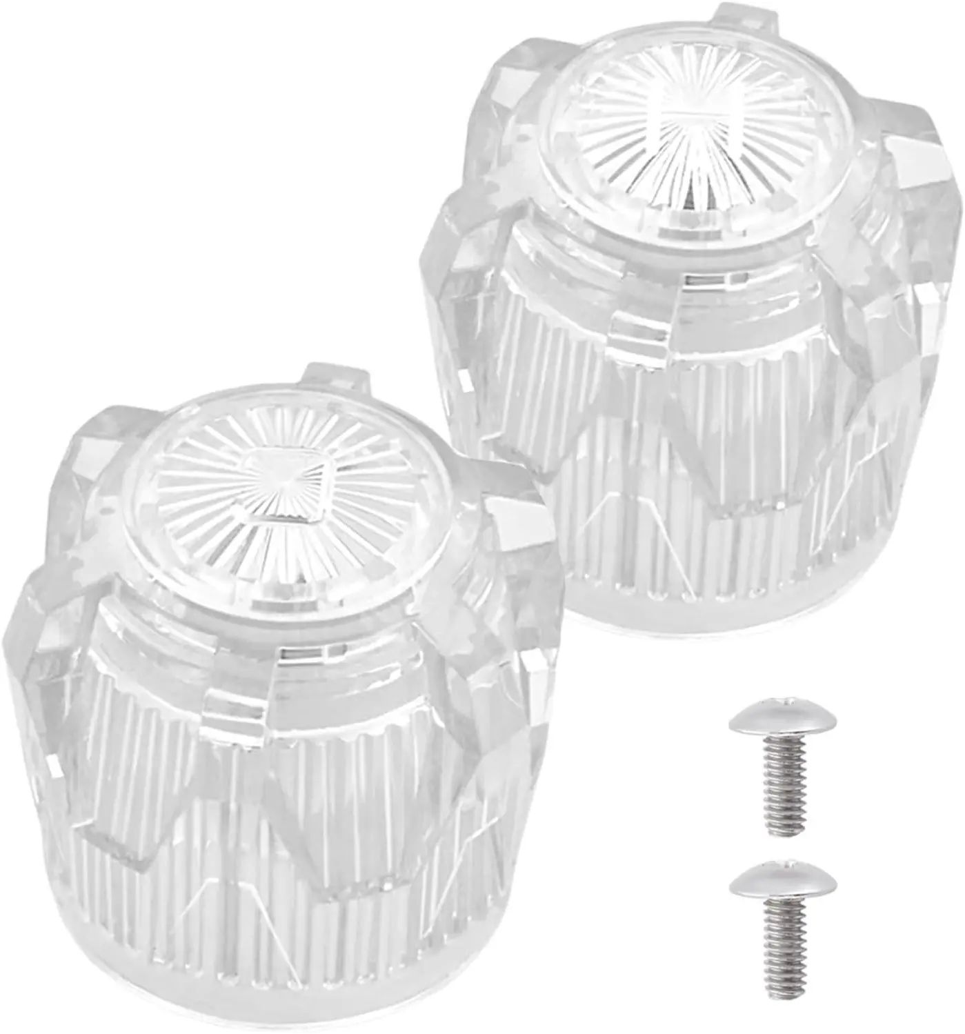 Shower Knob Replacement, Acrylic Bathtub Knobs, Clear Faucet Handles Compatible with Mobile Home Sink Tub Shower, OEM #60-4-9-16 (1 Pair)