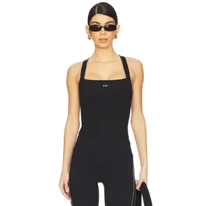437 The Studio Tank Top in Black & Créme
