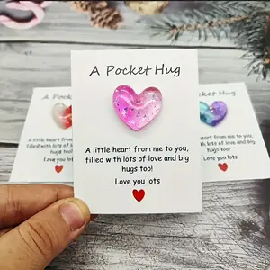 35/40/80pcs Cute Little Love Pocket Hug, Decorative Resin Pocket Hug With Encouragement Card, Perfect Gift For Family, Friends And Loved Ones On Special Days, Mini Item, Cute Aesthetic Item, Pocket Hug, Gift Card, Double Level Organization
