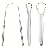 【Black Friday】3-Piece Stainless Steel Tongue Scraper Set with Assorted Shapes for Fresh Breath and Daily Oral Hygiene