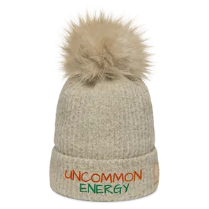 "Uncommon Energy" Pom-Pom Beanie - Soft Microfleece Lining, Faux-Fur Pom, Unisex Fit, Winter Gear for Cold-Weather Warriors