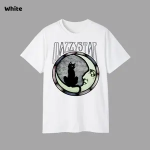 Mazzy Star Moon and Cat Tee, 90s Alt Rock Hope Sandoval Unisex Tshirt Cotton Menswear Cotton Menswear, Gift for Her, Gift For Him