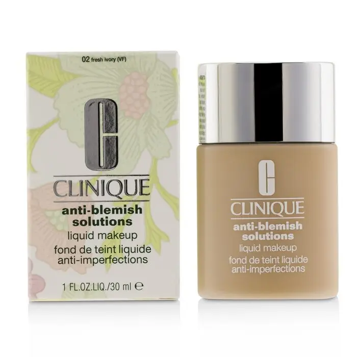 Clinique Anti-Blemish Solutions Liquid Foundation Makeup - #02 Fresh Ivory, Cosmetic