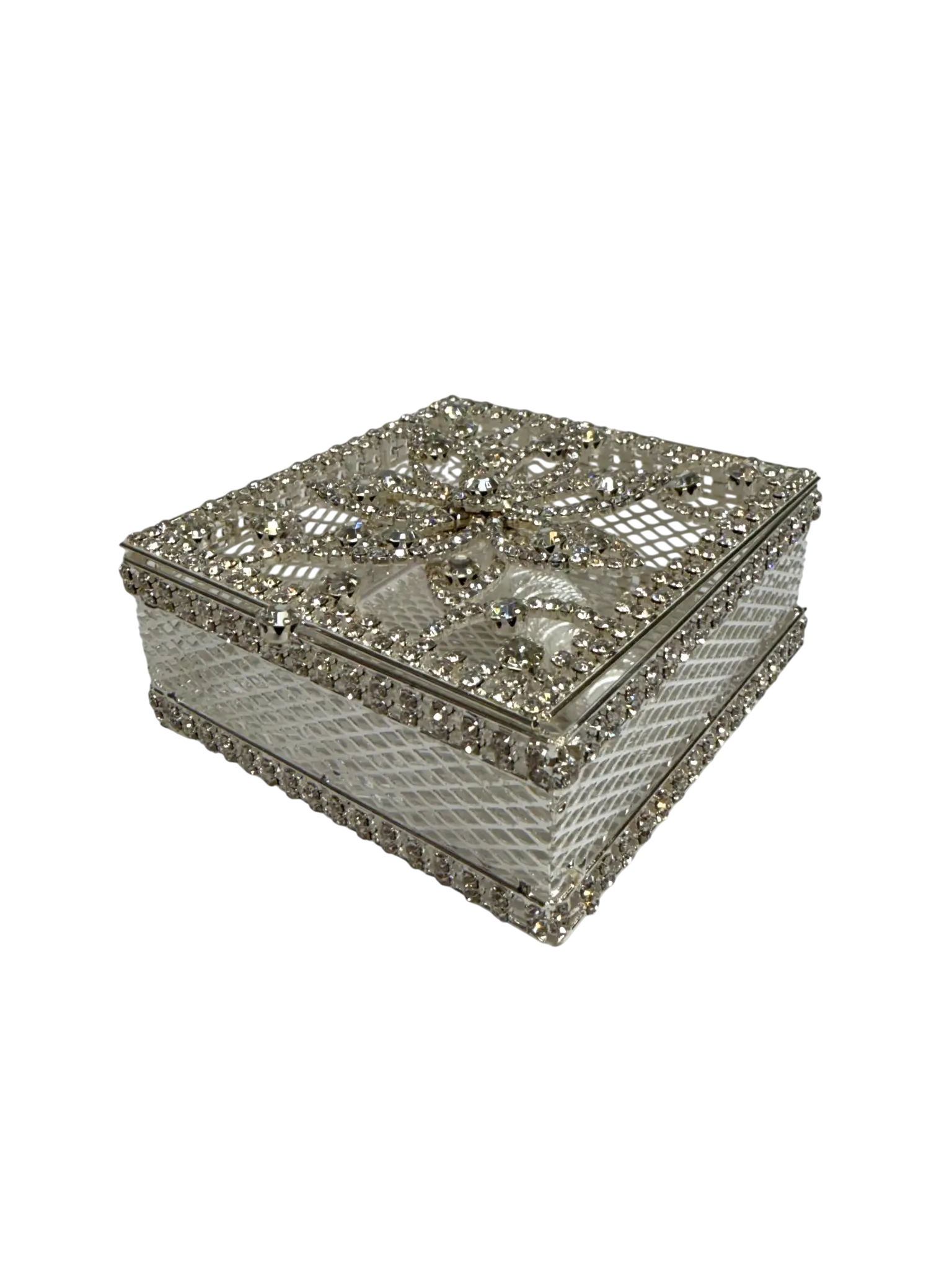 Arras Matrimoniales Plateadas con Caja de Cristal
