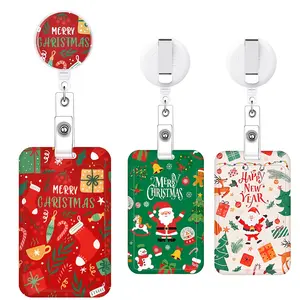 Versatile Christmas Badge Clip Set, Retractable Scroll, Medical Name Card Holder, ID Badge Clips, Badge Reels Retractable, Nurse Doctor Teacher Office School Use