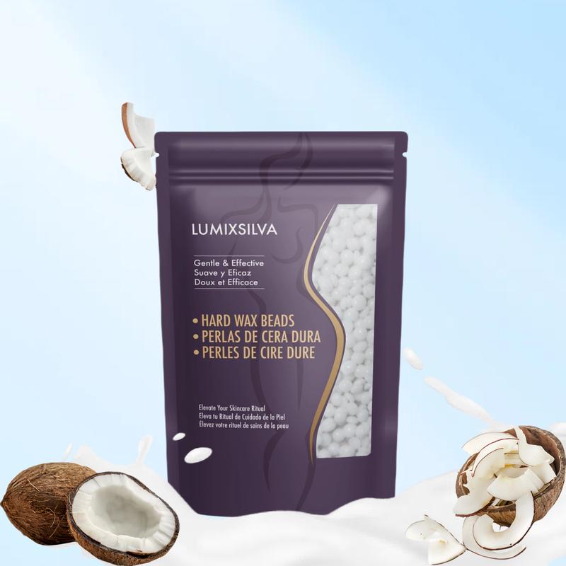 LUMIXSILVA Coconut Flavoured Premium Hair Removal Wax Beads 300g/450g/1000g Suitable for all hair types year-round Gentle formula for facial, bikini line, hands, back, underarms and Brazilian waxing Body care Silky smooth
