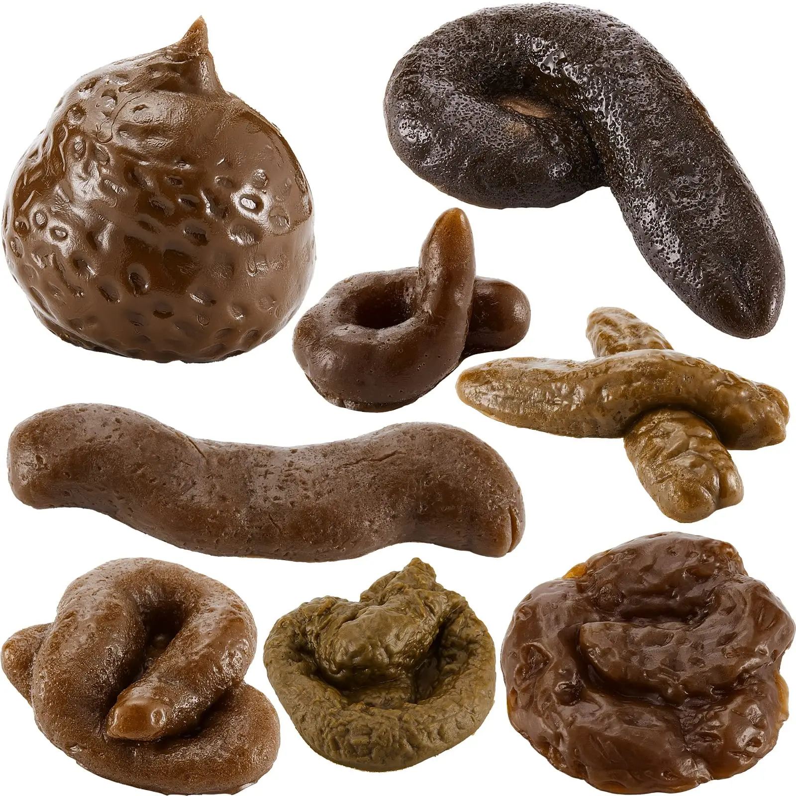 Prank Poop Props Fun Poop Toys Poop Figurines Fake Poop Classic Brown Poop Rubber Poop Fun Party Supplies for Hide Seek Games, Prank Game with Friends