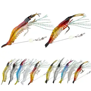Simulated Lure Shrimp Soft Bait with Hook Fake Shrimp Fake Bait