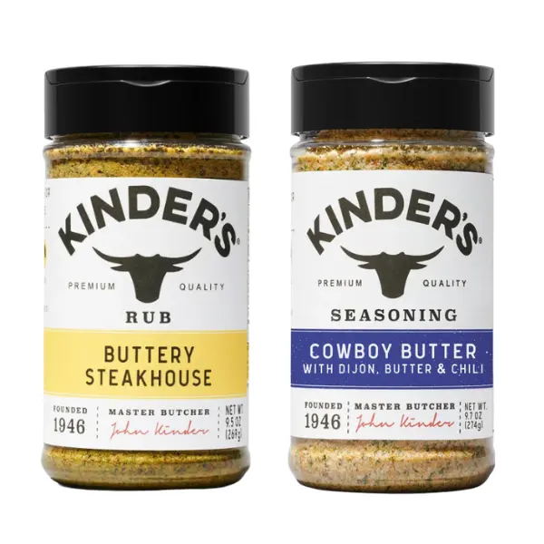 Kinders Buttery Steakhouse and Cowboy Butter Seasoning Bundle Flavor Spice Seasoning Blend