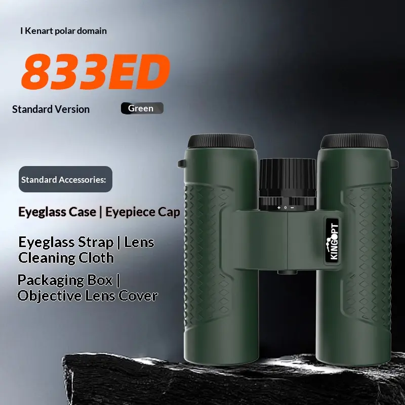 Kingopt the binocular straight-tube telescope Ji Yu 833ED is suitable for outdoor activities, hunting, fishing, bird watching, and concerts.