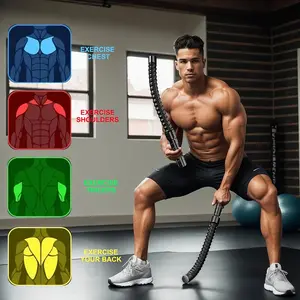 2pcs Cordless Combat Rope Men's And Women's Home Gym Portable Fitness Rope Household Portable Arm Muscle Sling Fitness Products.