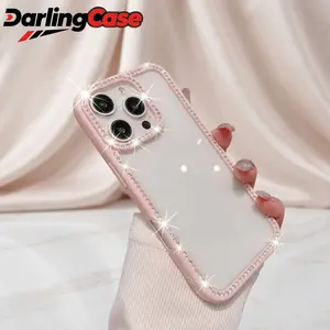 Darlingcase Acrylic Glitter Diamond Edge Case for iPhone 17 Pro Max / iPhone 16, Transparent Bling Clear Material Protective Cover