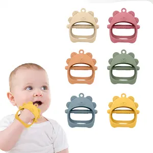 Baby Teething Toys Bear Hand Teethers for Babies Silicone Chick Teething Toys for Babies Over 6 Months Anti Dropping Wrist Mitten for Sucking Needs