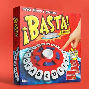 Spanish Word Game Set — family board game, quick quiz, party game, durable round plastic