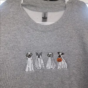 Dog Ghost Embroidery Sweatshirt