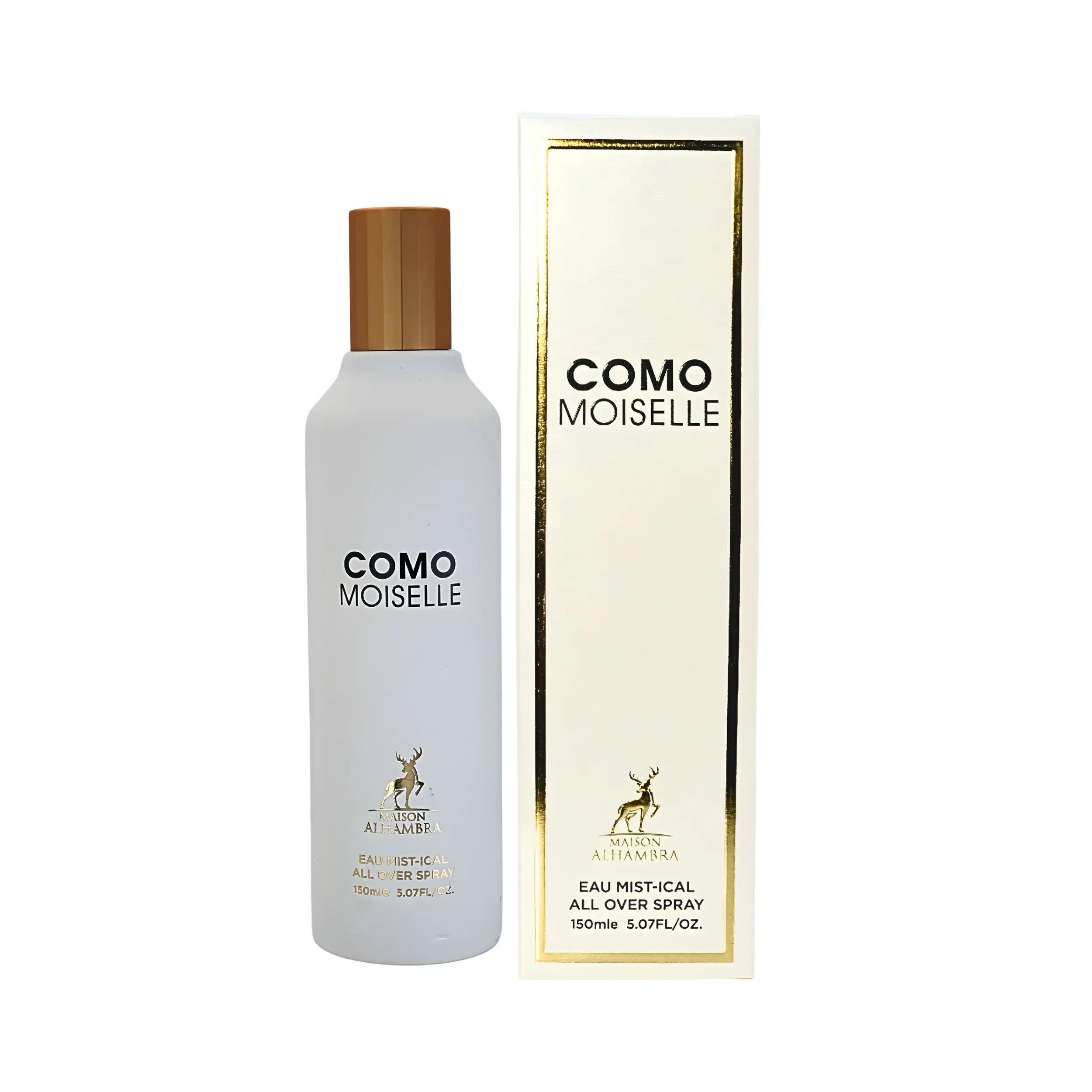 Maison Alhambra Como Moiselle Unisex All Over Spray - Alcohol-Free Turkish Rose Floral Fragrance Blend, Elegant Alluring Fragrance for Adults, Daily Wear, 150ML 5.07FL.OZ, Non Toxic, Single Item, Eau Mist-Ical, Jasmine, Liquid, Exquisite Fragrances, Smell