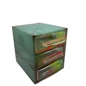 3 Drawer Non-Toxic Epoxy Resin Set - Storage Container for Jewelry Coins or Other Needs - Colorful Design Organiser