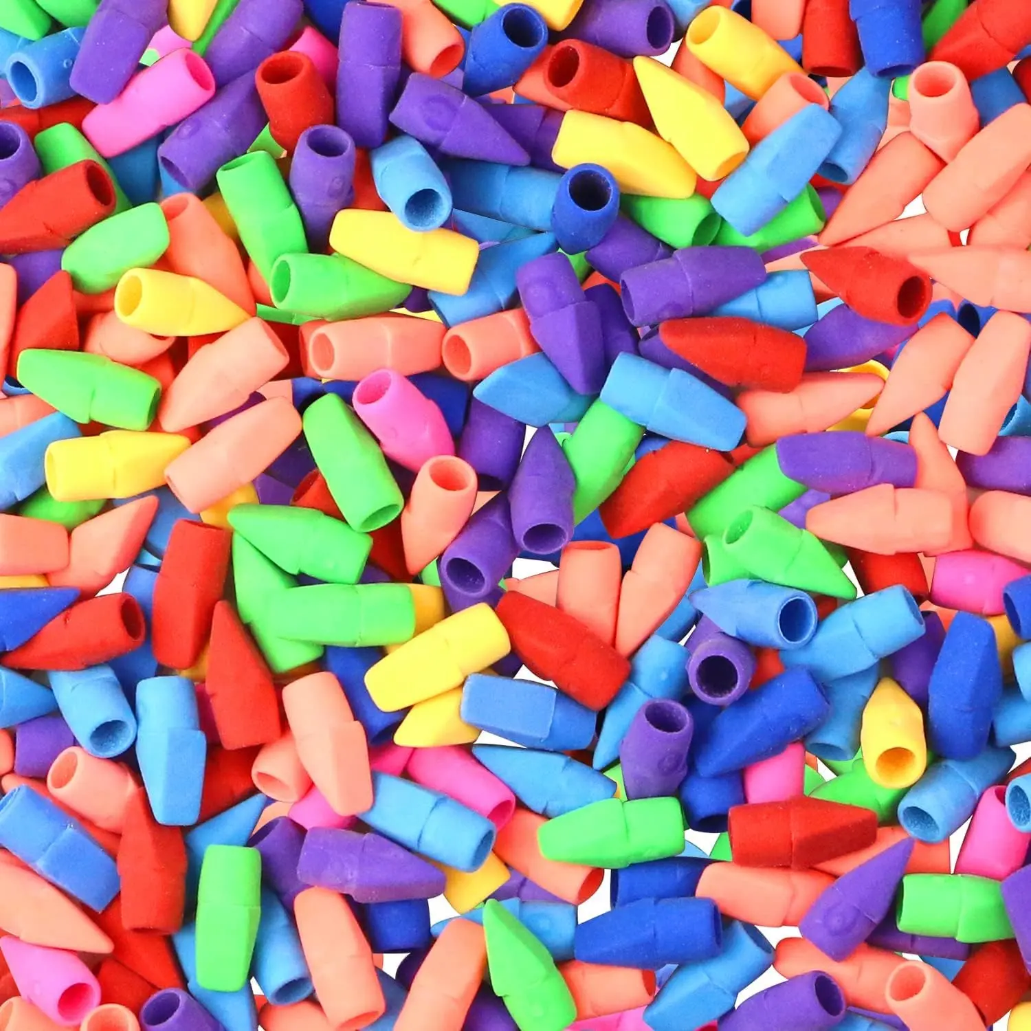 PRALB- 400 Pack Pencil Top Erasers, Latex-Free, Caps for Pencils | Bulk Chisel Shape Pencil Cap Erasers for Classroom Rewards, Teacher Supplies, Party Favors, School Prize Box