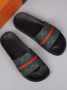 Summer Couple Fashion Floral Slippers, Non-Slip Comfortable Home Outdoor Beach Sandals, Durable PU Leather Eva Sole, All-Season Wear, Beach Slides Footwear