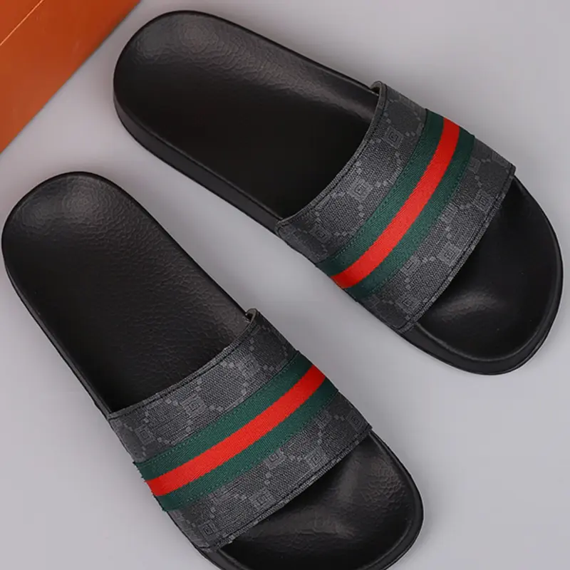 Summer Couple Fashion Floral Casual Anti Slip Slippers Shoes, Non-Slip Comfortable Home Outdoor Beach Sandals, Durable PU Leather Eva Sole, All-Season Wear Footwear