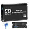 Capture Card, Audio Video Capture Card with Microphone 4K HDMI Loop-Out, 1080p 60fps Video Recorder for Gaming/Live Streaming/Video Conference, Works for Nintendo Switch/PS4/OBS/Camera/PC Accessories, Port, Alloy