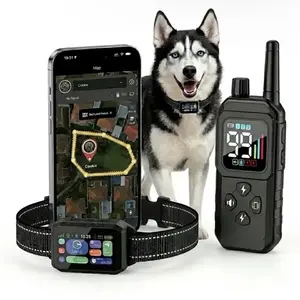 GPS Wireless Dog Fence System - Waterproof Electric Containment Perimeter with Beep & Vibration Training Collar for Medium and Large Dogs - Safe Outdoor Boundary Training Solution