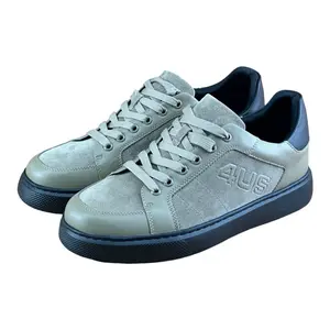 Cesare Paciotti 4US City Men's Shoes Olive Green Leather Suede Sneakers