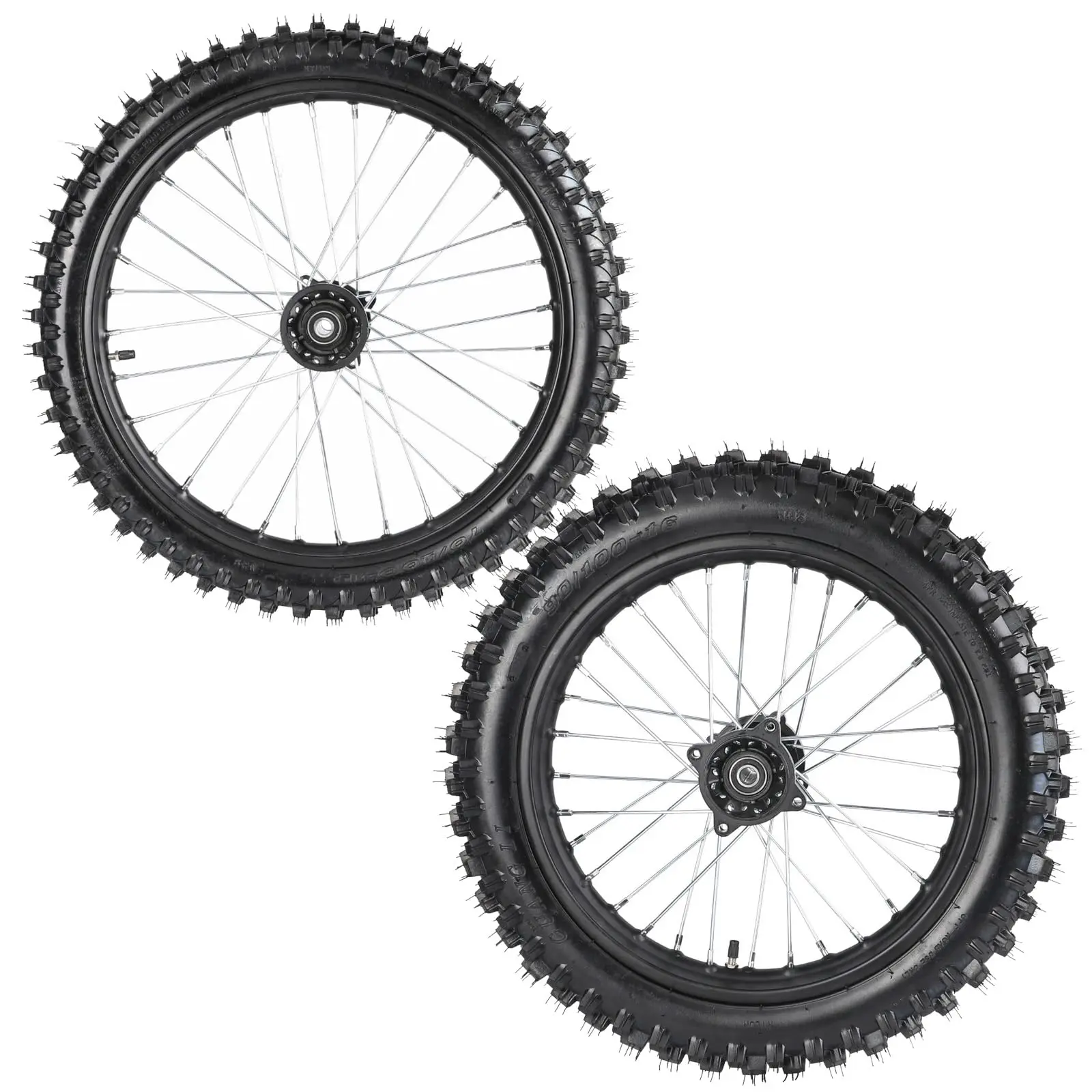 70/100-19 90/100-16 Dirt Bike Tire and Rim 19" Front Wheel & 16" Rear Wheel Assembly 15mm Bearing 1.6x19 for SSR Taotao Apollo Pit Dirt Bike Motocross Off Road 125cc 140cc 150cc 160cc 200cc 250cc