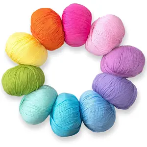 Pure tton Yarn Set for Knitting  Crochet. Pack of 10 Skeins, Total 1850 Yards.  for  Blankets  Clothes. Boho Brights llection.