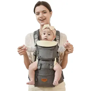 Sunveno 6-in-1 Ergonomic Baby Carrier with Hip Seat for Comfortable Travel