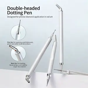 Nail art point drill pen, dual head self-adhesive drill pen, jewelry, diamond suction and extraction tool for nail art tech equipment