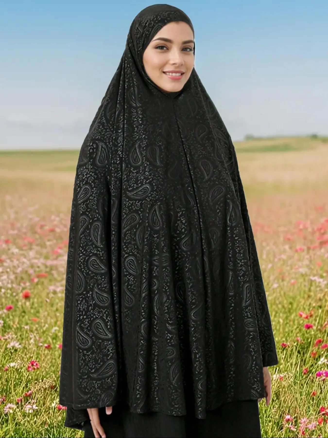 Women's Paisley Print Instant Hijab, Modest Chic Fashion Breathable Comfortable Hijab for Daily Wear, Women's Islamic Clothing for All Seasons