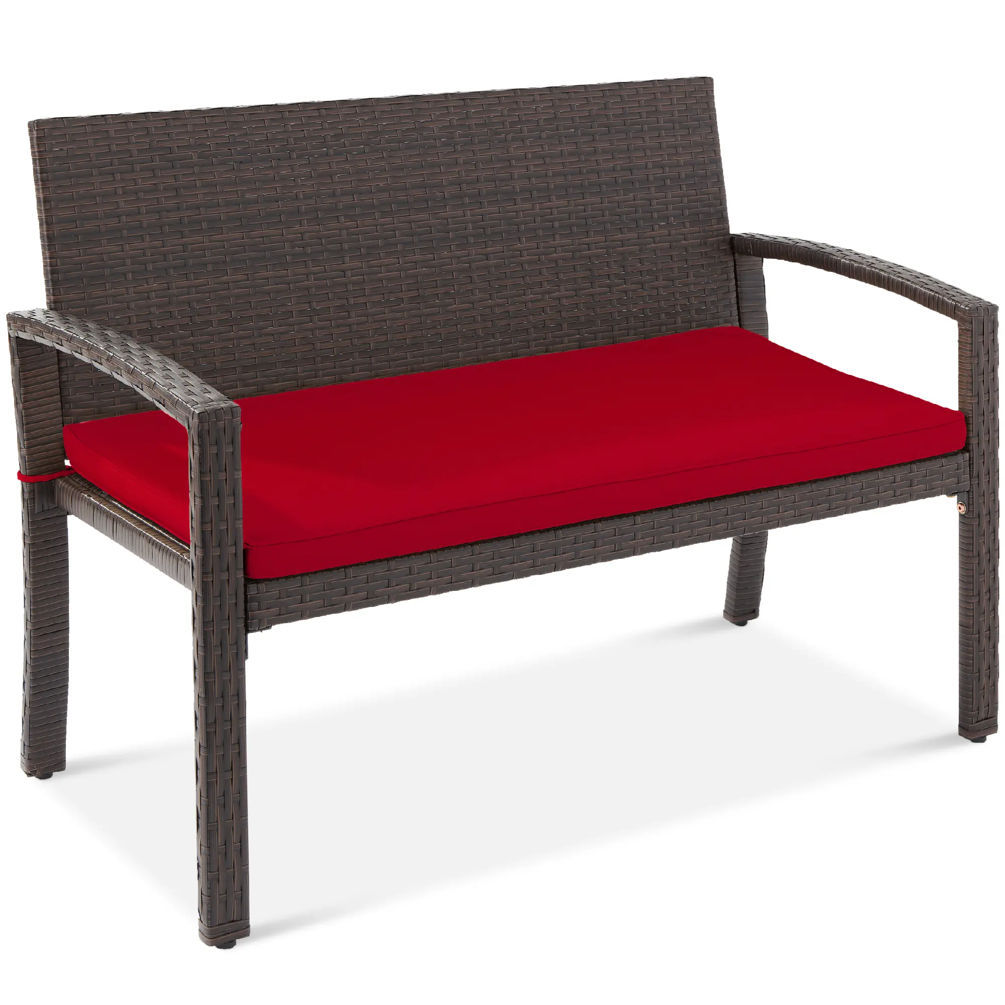 Best Choice Products 2-Person Outdoor Wicker Bench Garden Patio Porch Furniture w/ 700lb Capacity, Cushion Best Choice Products 2-Person Outdoor Wicker Bench Garden Patio Porch Furniture w/ 700lb Capacity, Cushion