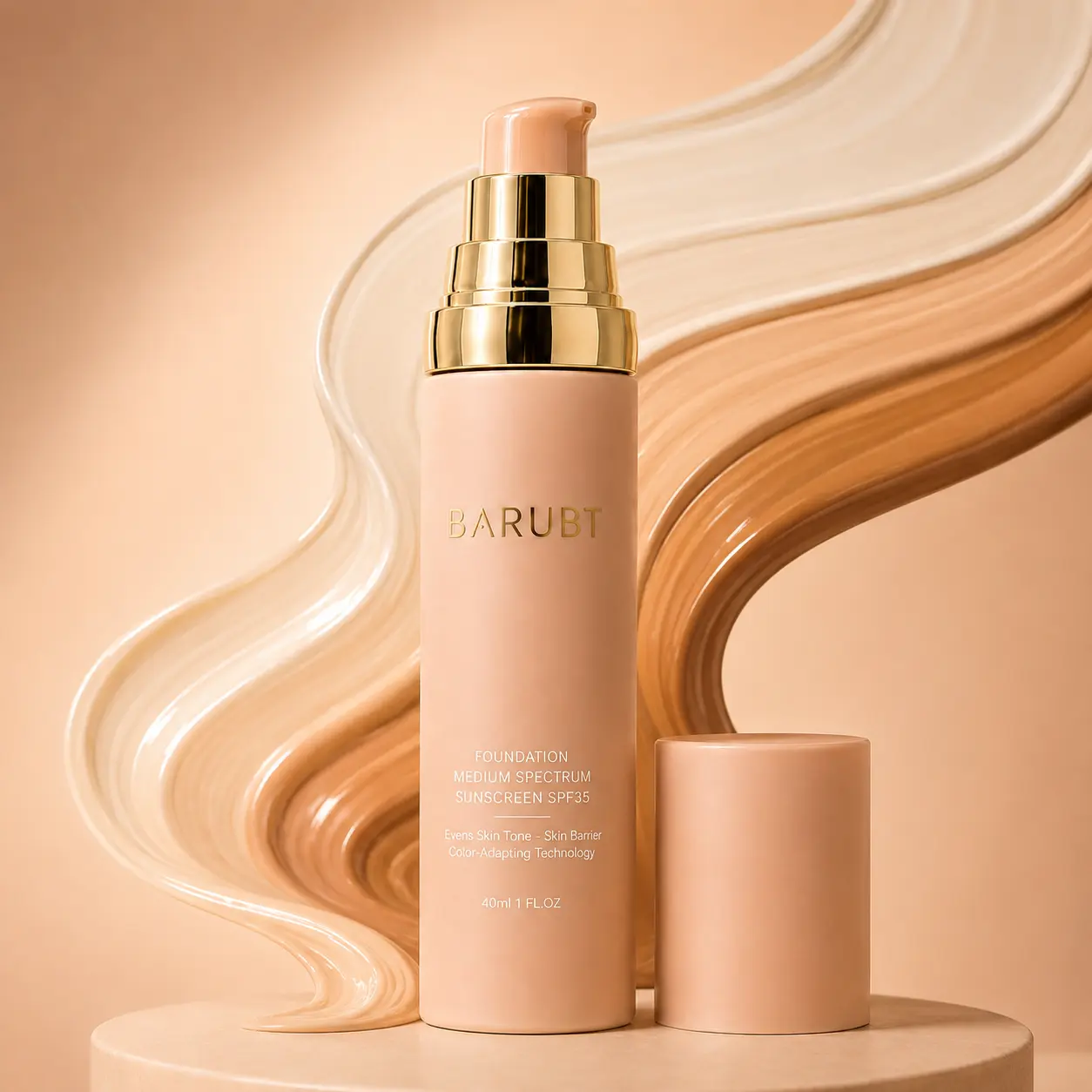 BARUBT Color-Adapting Hydrating Lightweight Non-Toxic Concealer & Foundation, 40ml Cosmetic for Medium Skin Tones, Smooth Easy-Blending Texture, Flawless Skin Finish